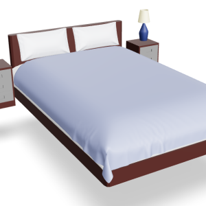 Bed with sidetables and lamps