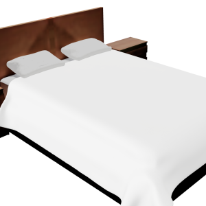 Bed with bedside tables
