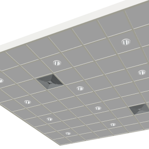 Ceiling with built-in lamps